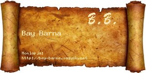 Bay Barna névjegykártya